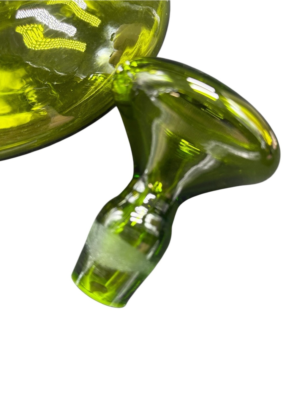 Vintage Olive Green Art Glass Decanter With Ground Glass Stopper MCM - Picture 6 of 11